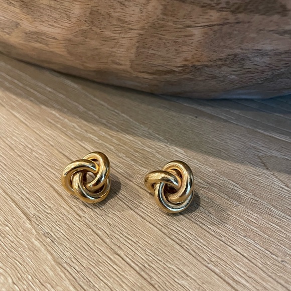 Vintage Large Knot Stud Earrings - Picture 1 of 2